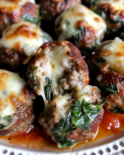 Spinach Garlic Meatballs Stuffed With Mozzarella – My Blog